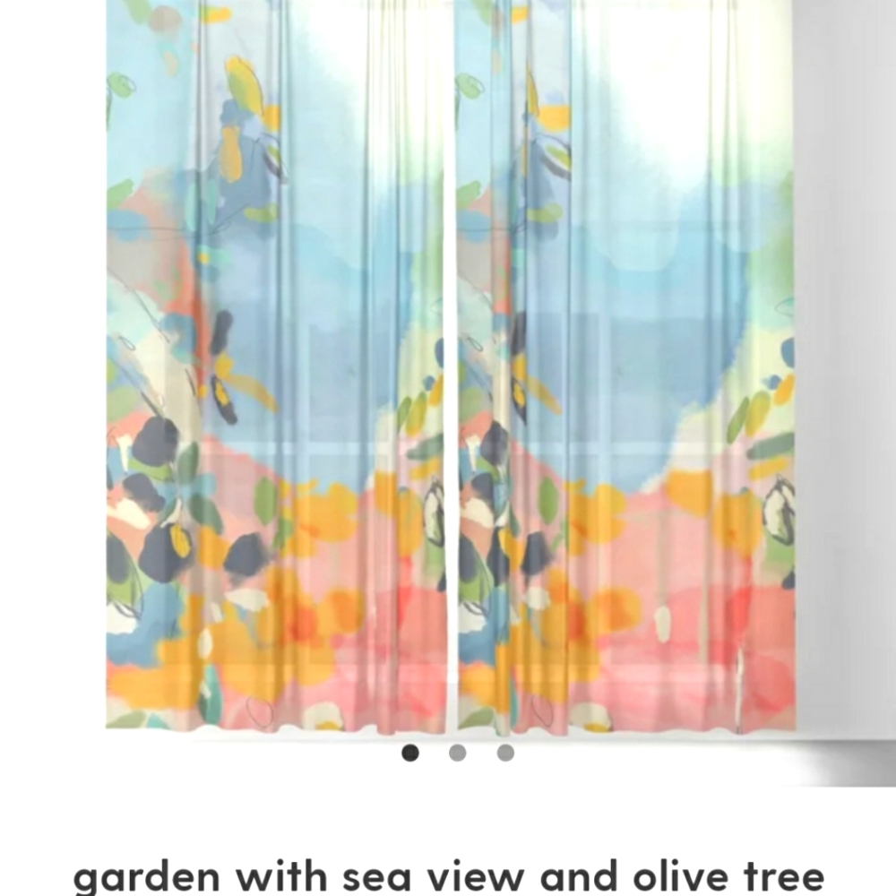 Society6/Garden with sea view and olive tree Sheer Curtains (Set of 2) 😍
